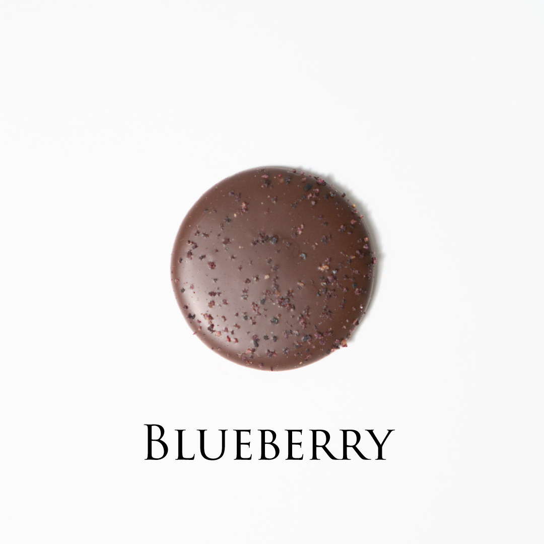 Blueberry chocolate! Delicate chocolate palet, milk and dark collection. Yann Haute Patisserie, best cakes in this authentic & traditional French bakery & pastry shop in a yellow house in Calgary. Relais Desserts Pastry chef Yann Blanchard creates fresh desserts, cakes, macarons, ice cream, Canneles, croissants, baguette & bread.