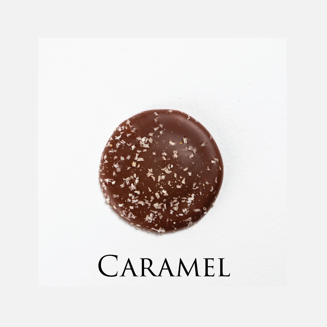 Caramel chocolate! Delicate chocolate palet, milk and dark collection. Yann Haute Patisserie, best cakes in this authentic & traditional French bakery & pastry shop in a yellow house in Calgary. Relais Desserts Pastry chef Yann Blanchard creates fresh desserts, cakes, macarons, ice cream, Canneles, croissants, baguette & bread.
