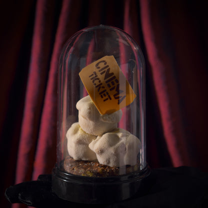 Handcrafted Father's Day pastries from Calgary including a popcorn-inspired cake, chocolate dessert, and caramel popcorn croissant.