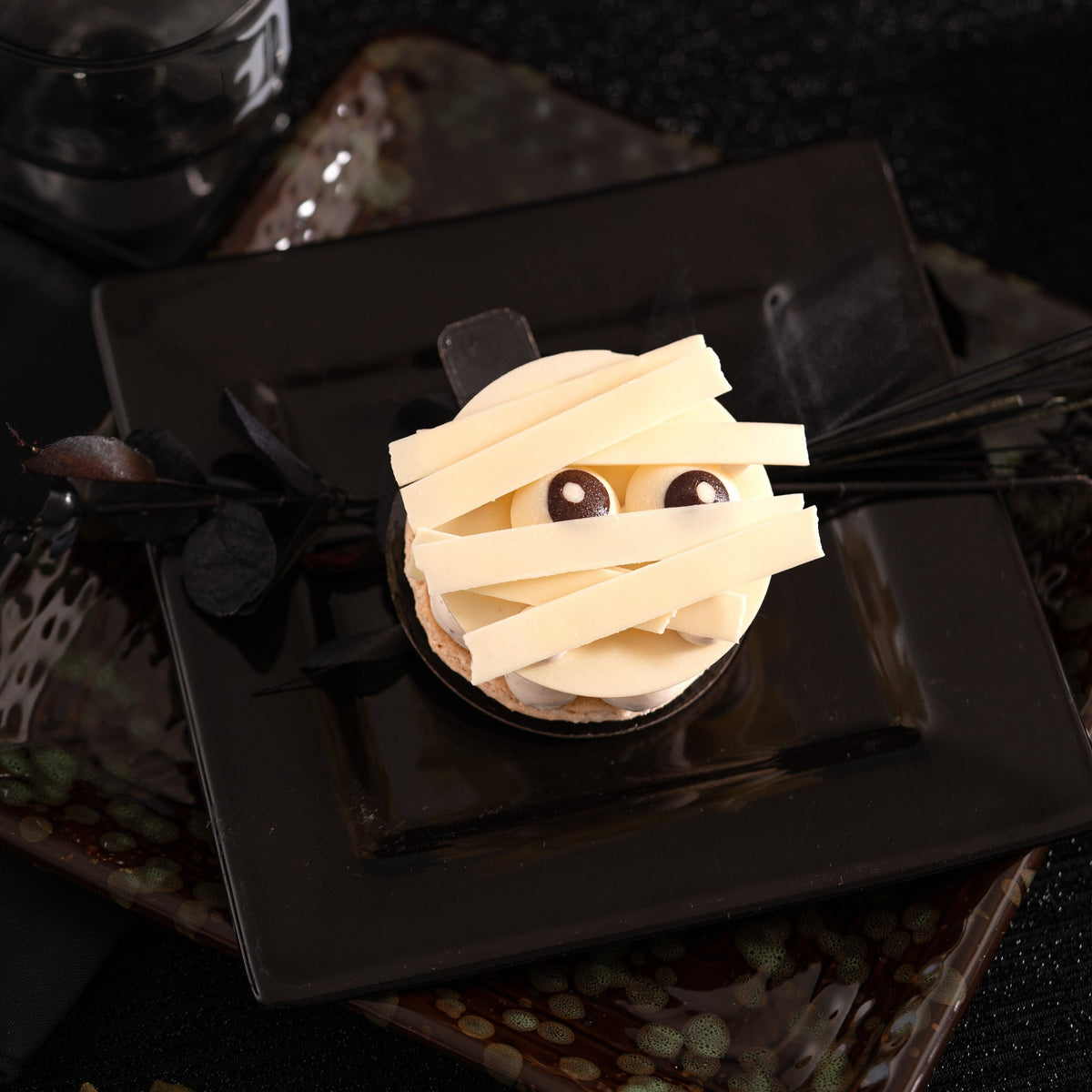 Individual Mummy cake for Halloween from Yann Haute Patisserie in Calgary.