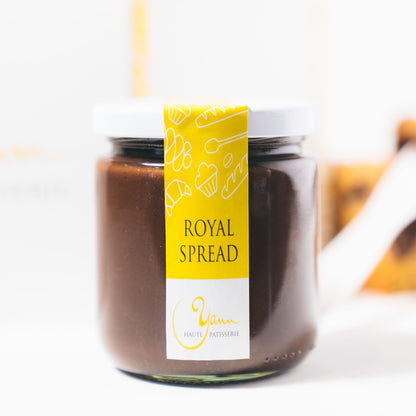 The best & only chocolate & hazelnut spread your bread or brioche needs!  Made in-house: from roasting hazelnuts, making the paste and mixing quality Valrhona chocolate, chef Yann made sure to create a gourmet treat. It may make it to your bread but a spoon may just do!