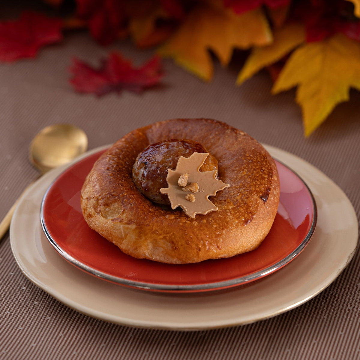 Limited-edition crème brûlée brioche for Thanksgiving from Yann Haute Patisserie, a handcrafted French pastry in Calgary.
