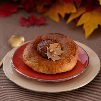 Limited-edition crème brûlée brioche for Thanksgiving from Yann Haute Patisserie, a handcrafted French pastry in Calgary.